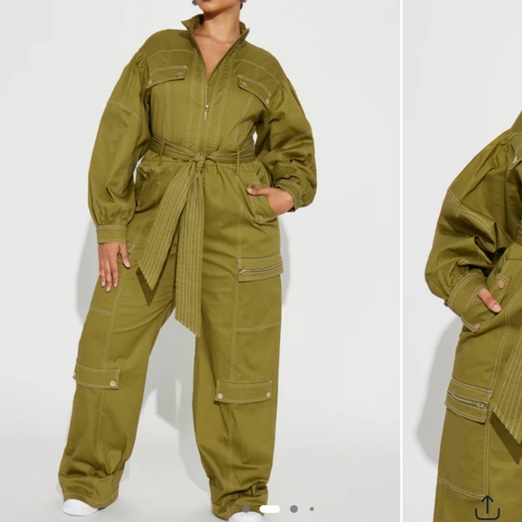 Fashion Nova Green Utility Jumpsuit - Picture 10 of 13